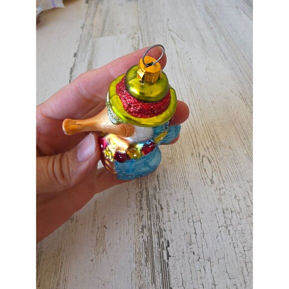 Blue glitter seahorse Hawaiian glass ornament Xmas tree - Picture 4 of 8